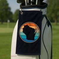 Wisconsin Retro Sunset State Golf Towel thumb 2