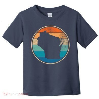 Wisconsin Retro Sunset State Toddler T-Shirt