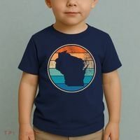 Wisconsin Retro Sunset State Toddler T-Shirt thumb 2