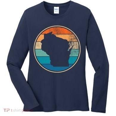 Wisconsin Retro Sunset State Women's Long Sleeve Shirt