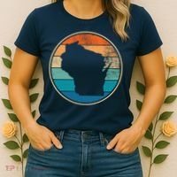 Wisconsin Retro Sunset State Women's T-Shirt thumb 2