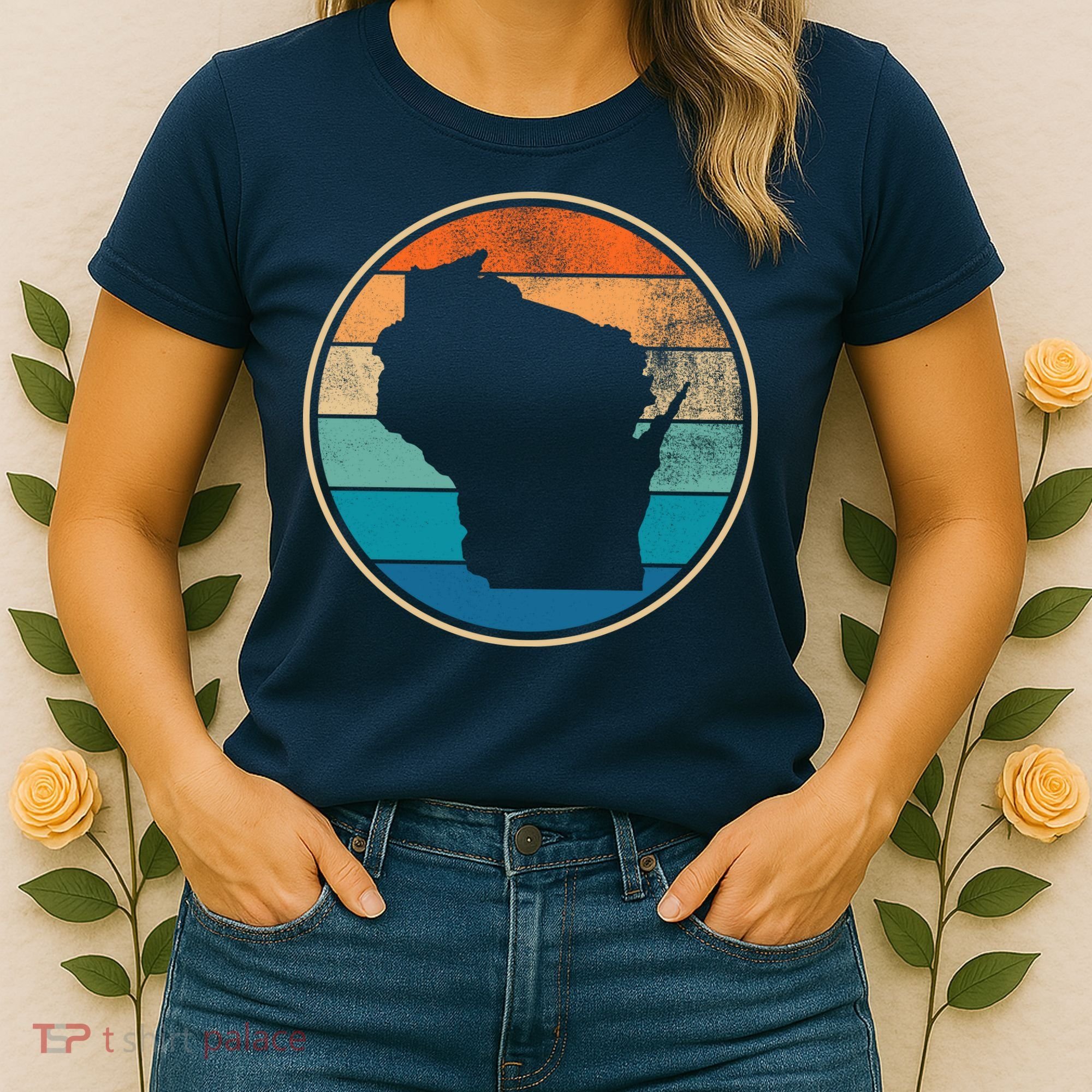 Wisconsin Retro Sunset State Women's T-Shirt