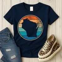 Wisconsin Retro Sunset State Women's T-Shirt thumb 3