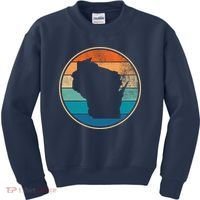 Wisconsin Retro Sunset State Kids Sweatshirt thumb 0