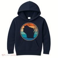 Wisconsin Retro Sunset State Kids Hoodie thumb 0