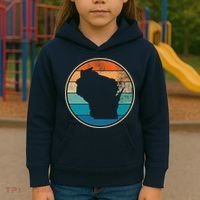 Wisconsin Retro Sunset State Kids Hoodie thumb 3