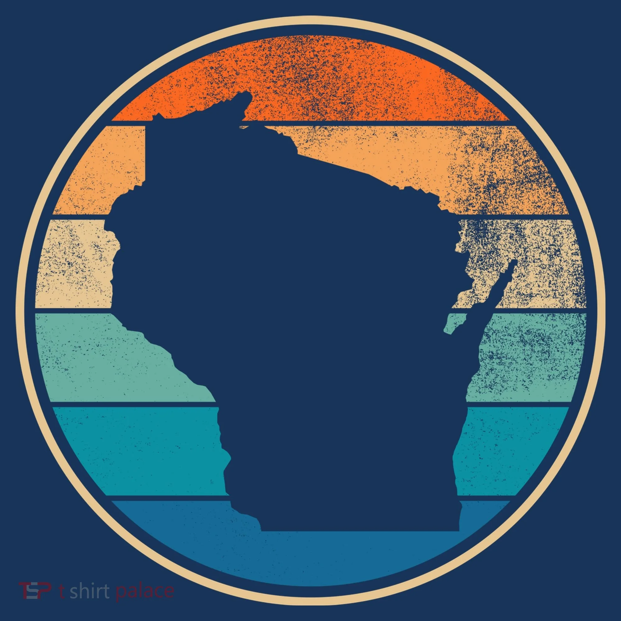 Wisconsin Retro Sunset State Kids Long Sleeve Shirt
