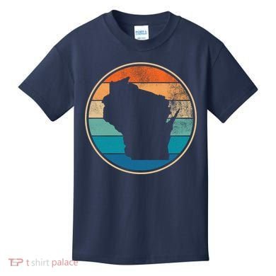 Wisconsin Retro Sunset State Kids T-Shirt