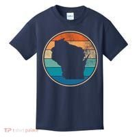 Wisconsin Retro Sunset State Kids T-Shirt thumb 0