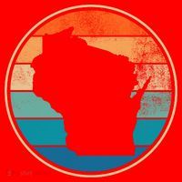 Wisconsin Retro Sunset State Santa Hat thumb 1