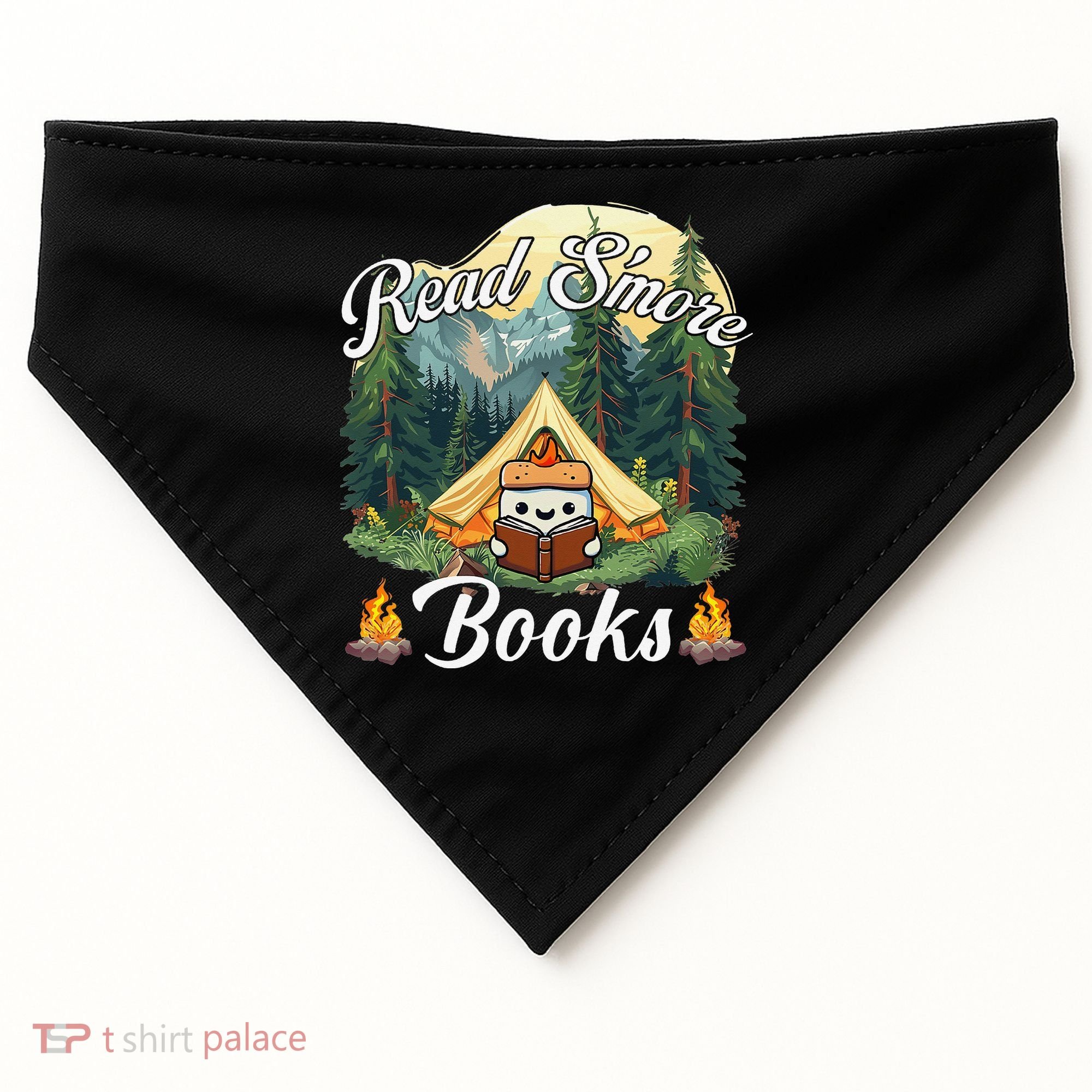 Women Read Smore Books Cute Campfire Outfit For Book Lover USA-Made Doggie Bandana