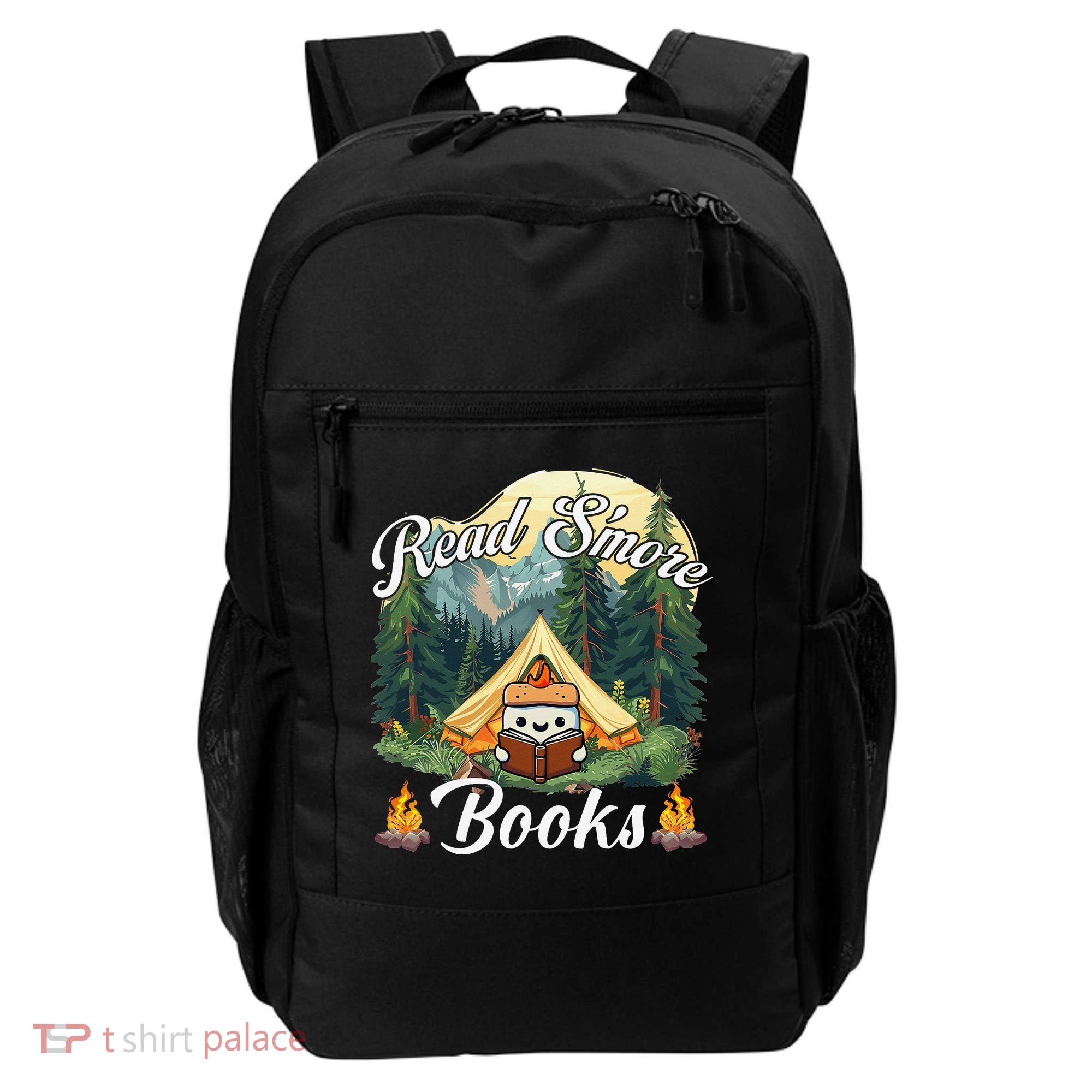Women Read Smore Books Cute Campfire Outfit For Book Lover Backpack