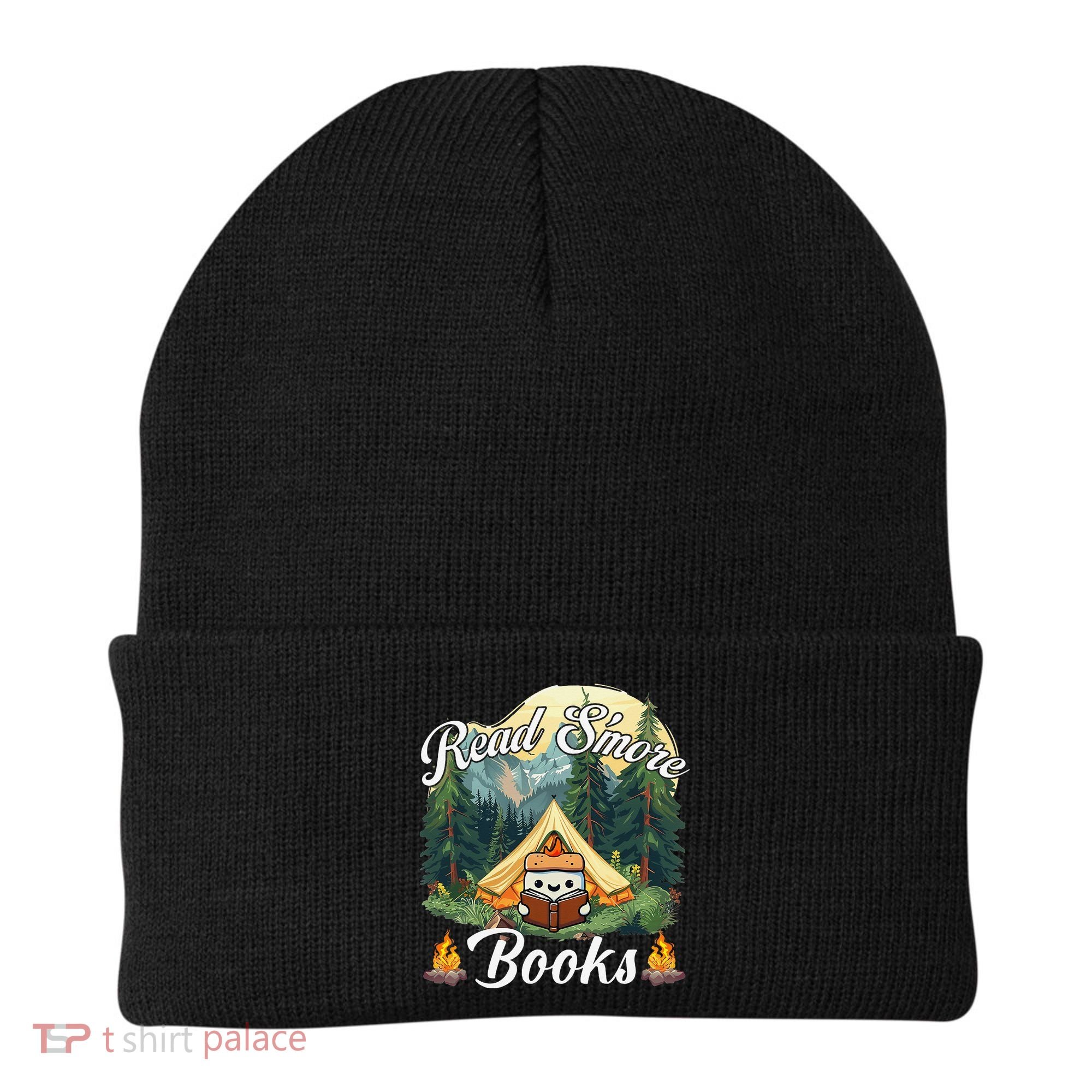 Women Read Smore Books Cute Campfire Outfit For Book Lover Beanie