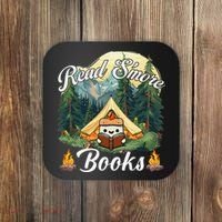 Women Read Smore Books Cute Campfire Outfit For Book Lover Coaster thumb 0