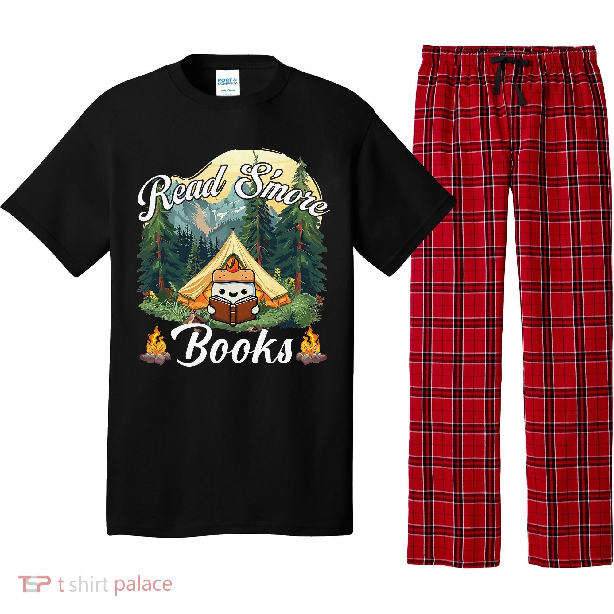 Women Read Smore Books Cute Campfire Outfit For Book Lover Pajama Set