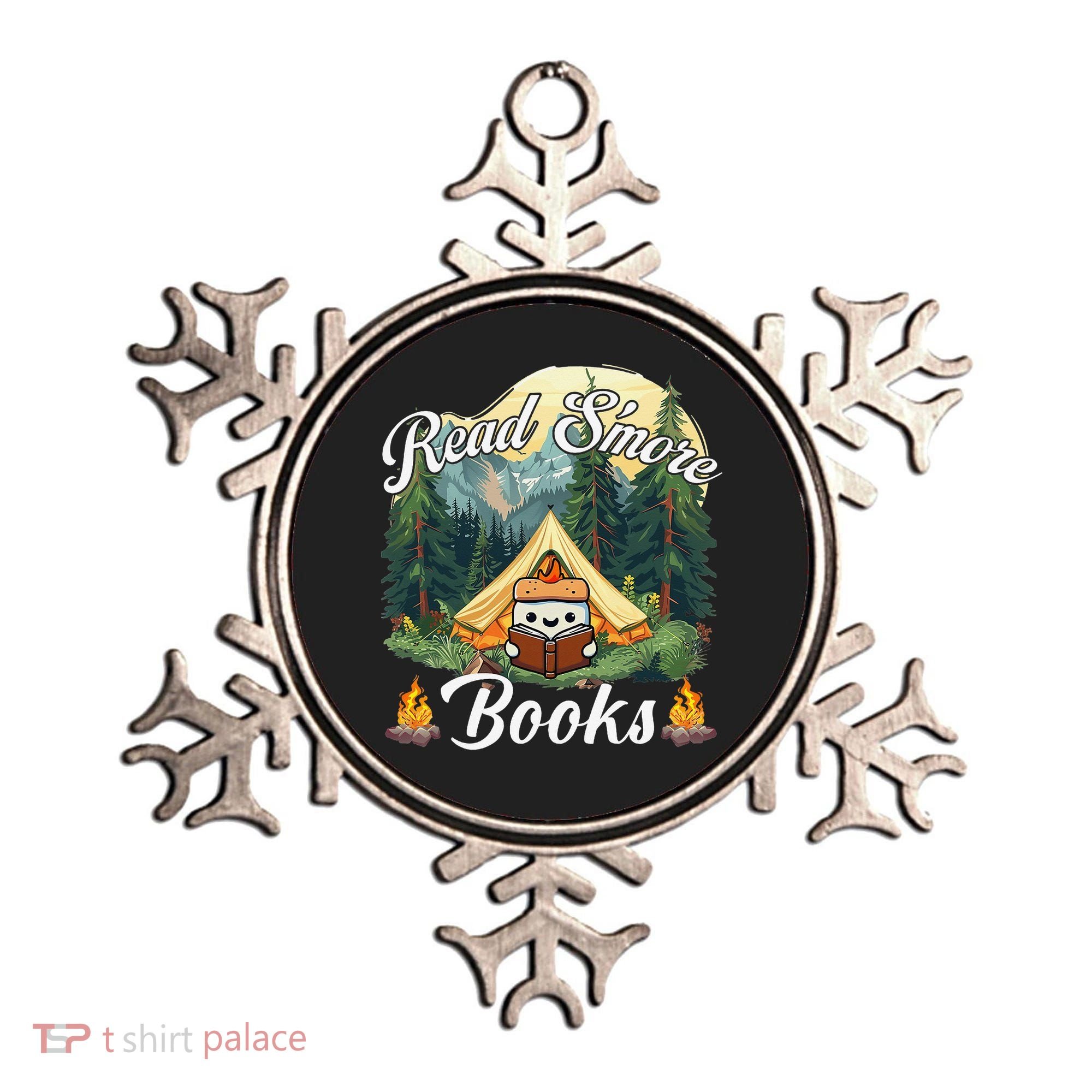 Women Read Smore Books Cute Campfire Outfit For Book Lover Ornament