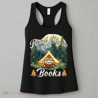 Women Read Smore Books Cute Campfire Outfit For Book Lover Women's Tank Top thumb 3