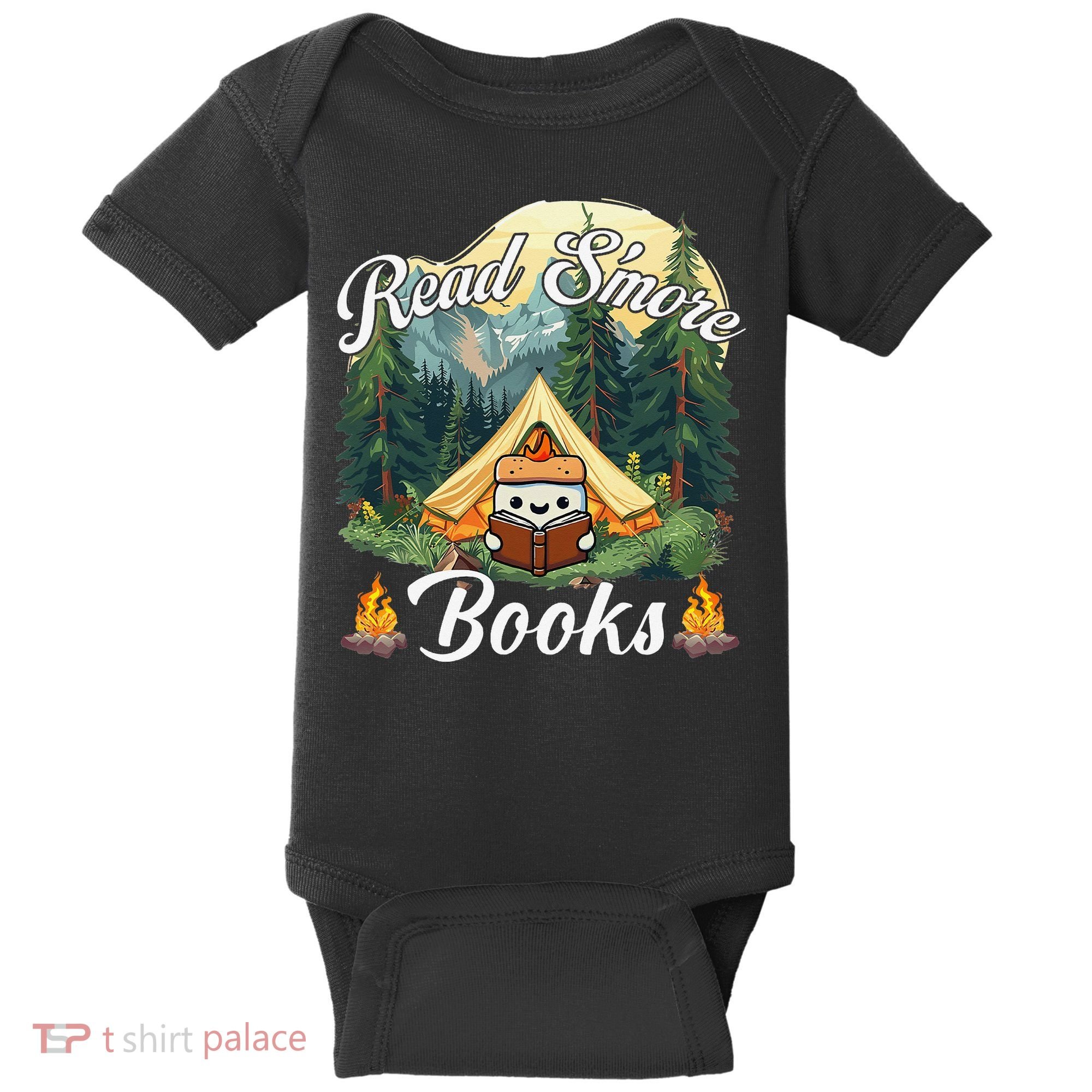 Women Read Smore Books Cute Campfire Outfit For Book Lover Baby Bodysuit