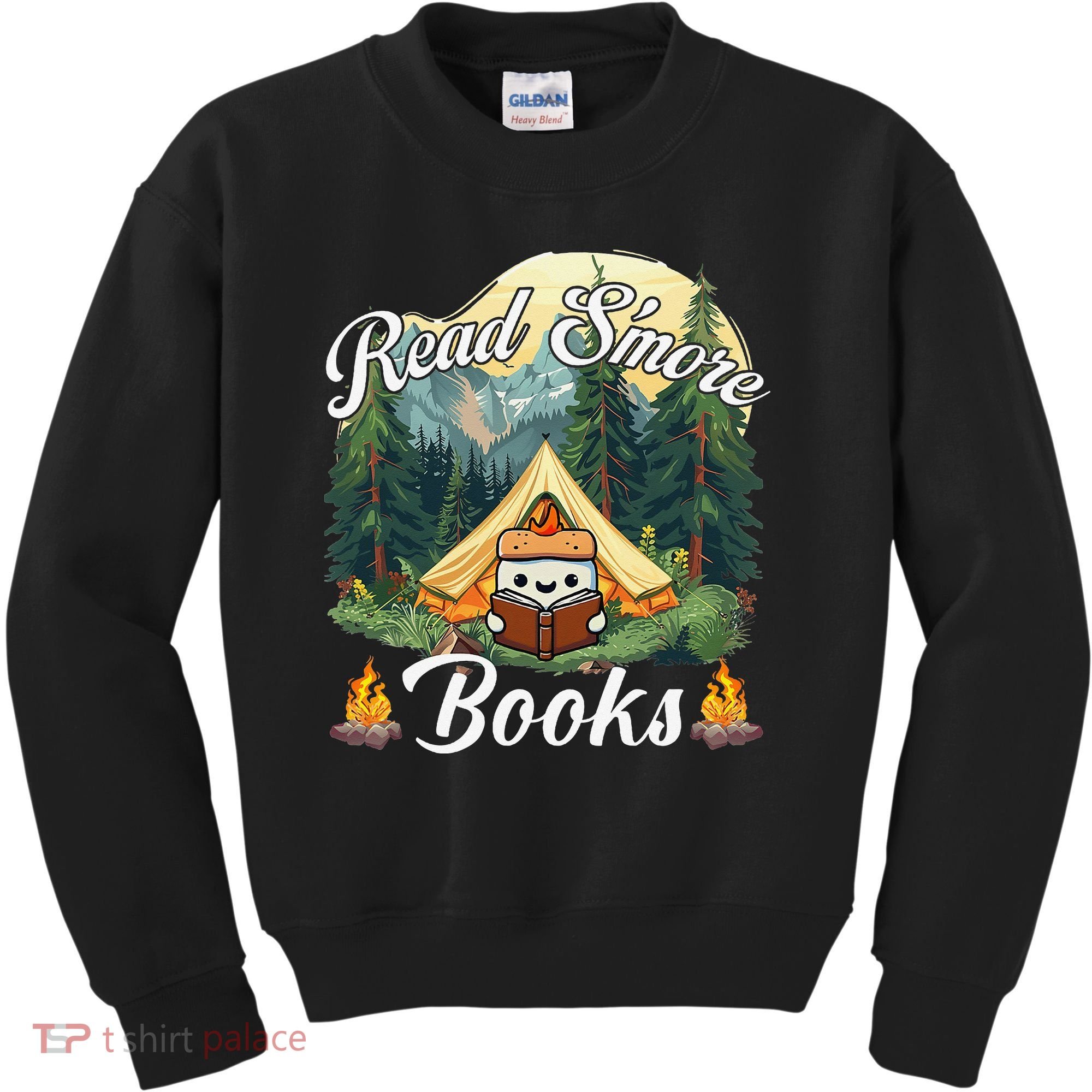 Women Read Smore Books Cute Campfire Outfit For Book Lover Kids Sweatshirt