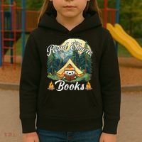 Women Read Smore Books Cute Campfire Outfit For Book Lover Kids Hoodie thumb 3