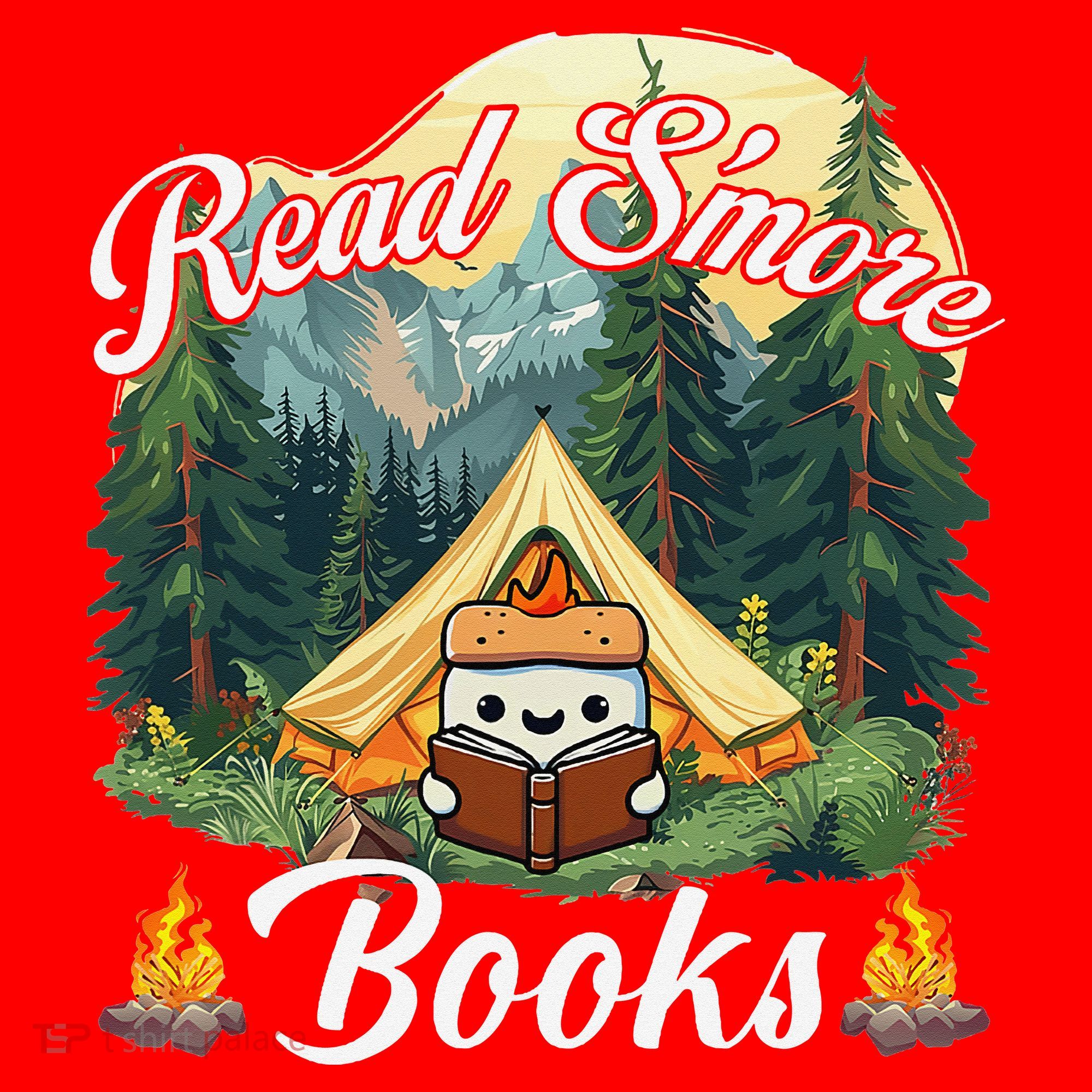Women Read Smore Books Cute Campfire Outfit For Book Lover Santa Hat