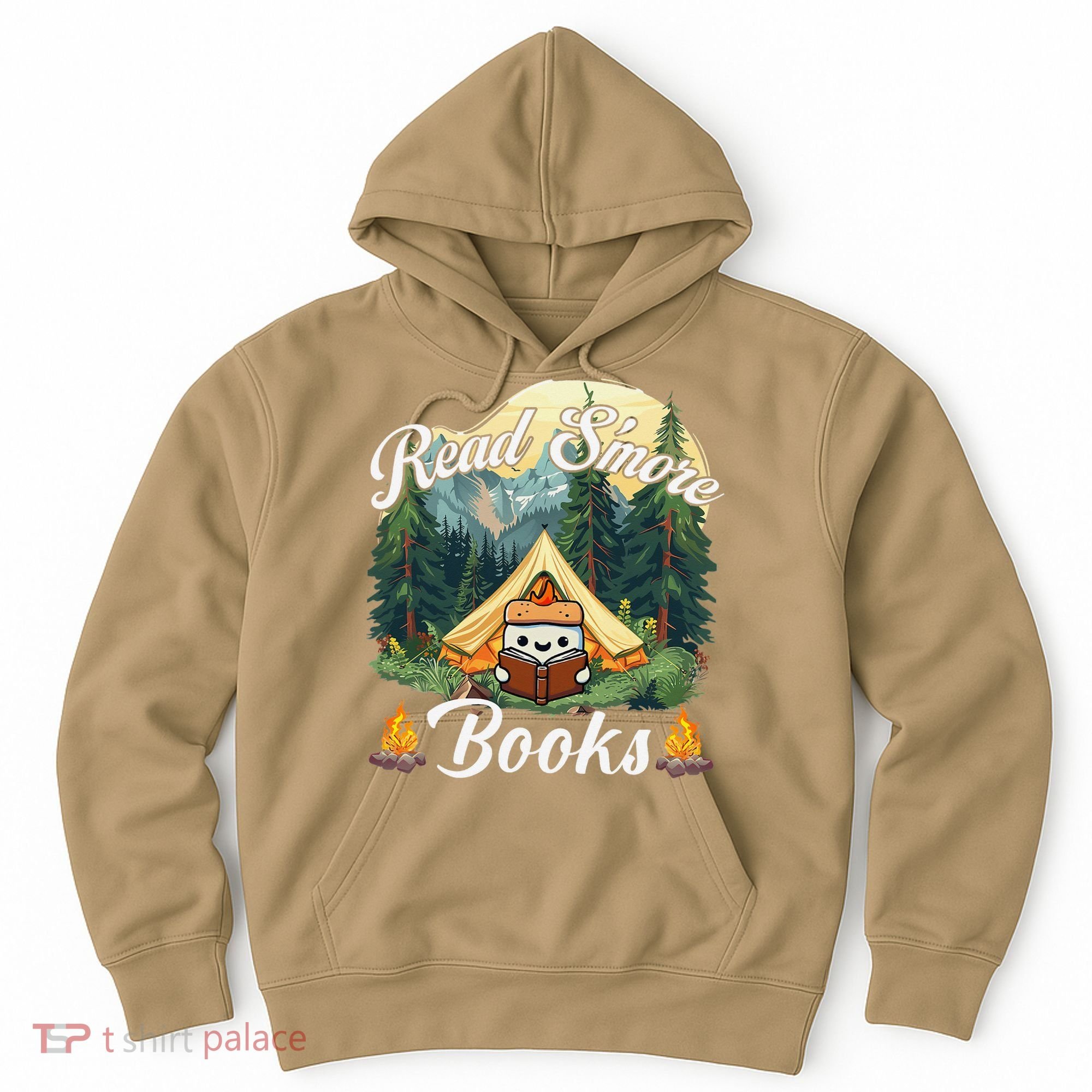 Women Read Smore Books Cute Campfire Outfit For Book Lover Hoodie