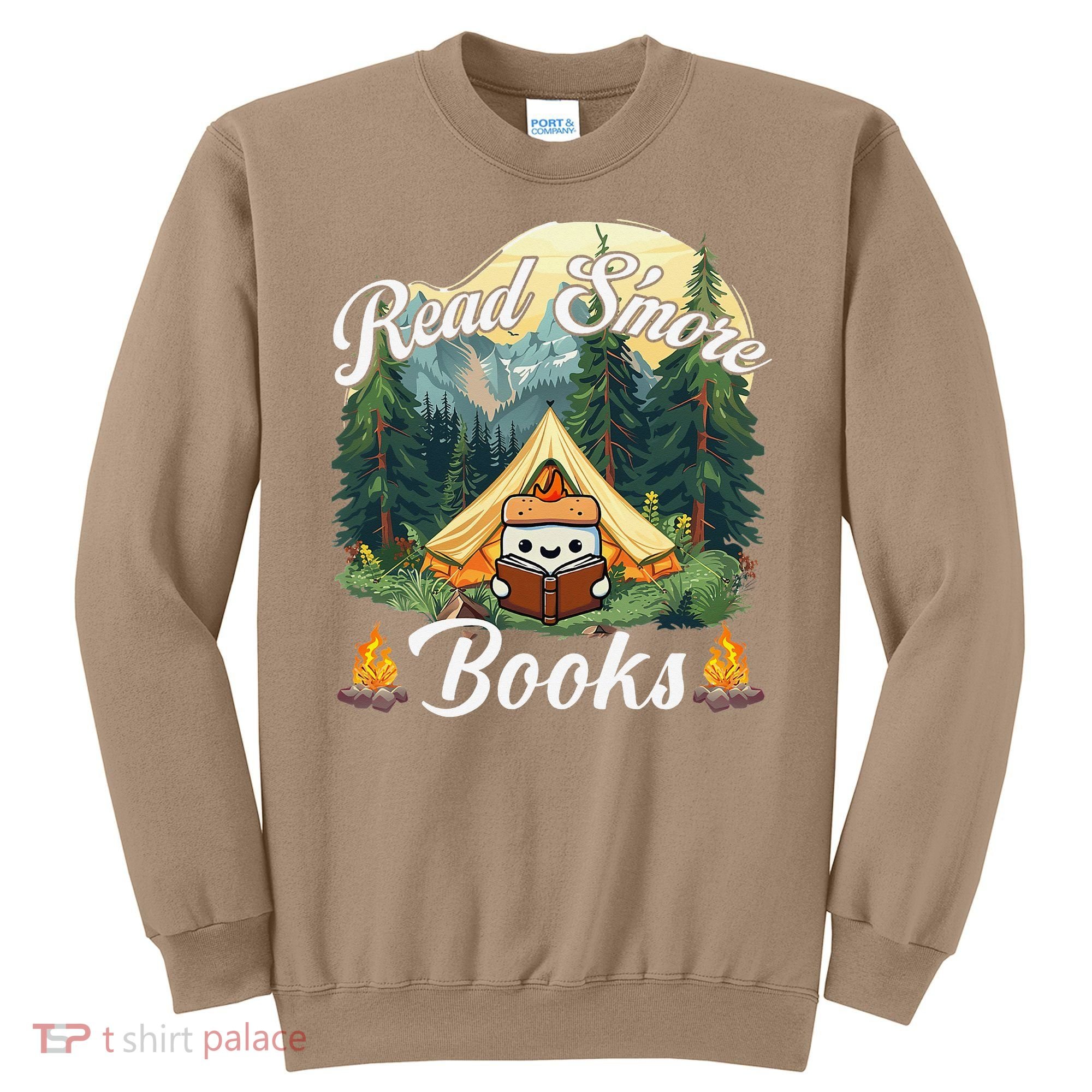 Women Read Smore Books Cute Campfire Outfit For Book Lover Sweatshirt