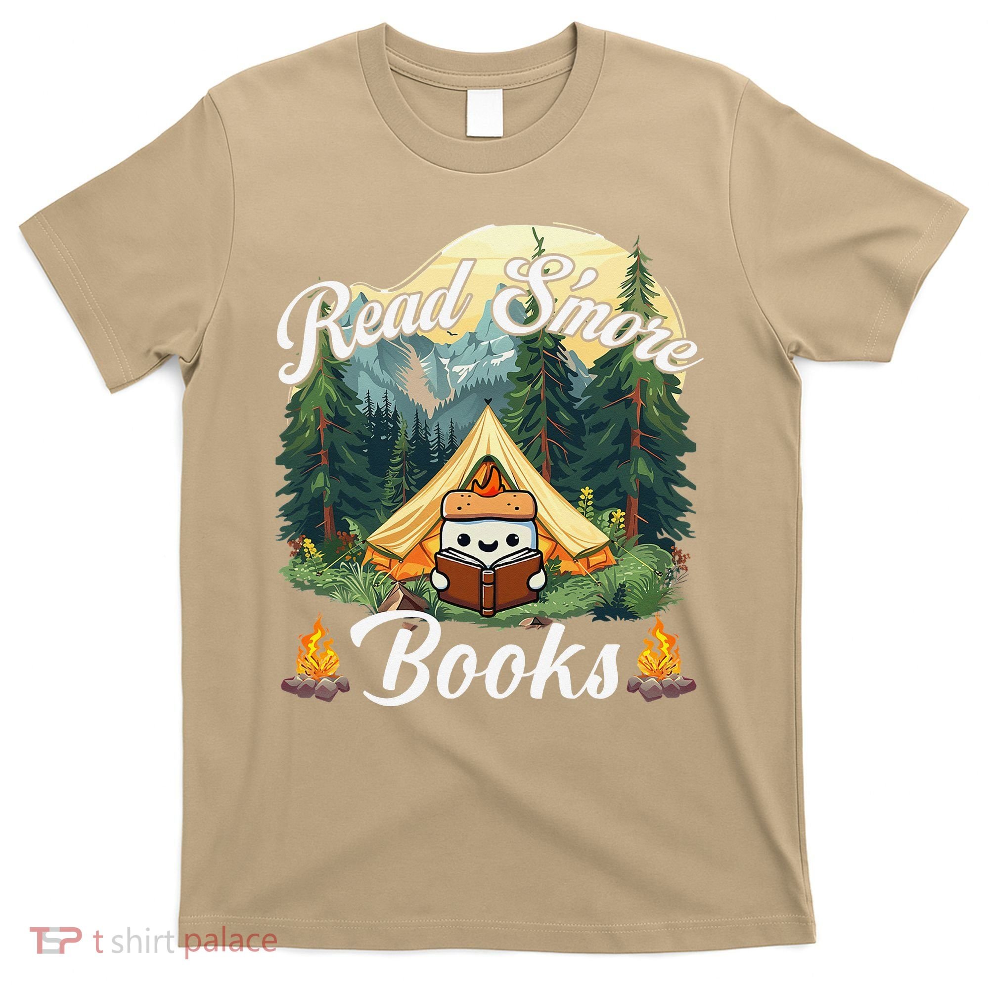 Women Read Smore Books Cute Campfire Outfit For Book Lover T-Shirt