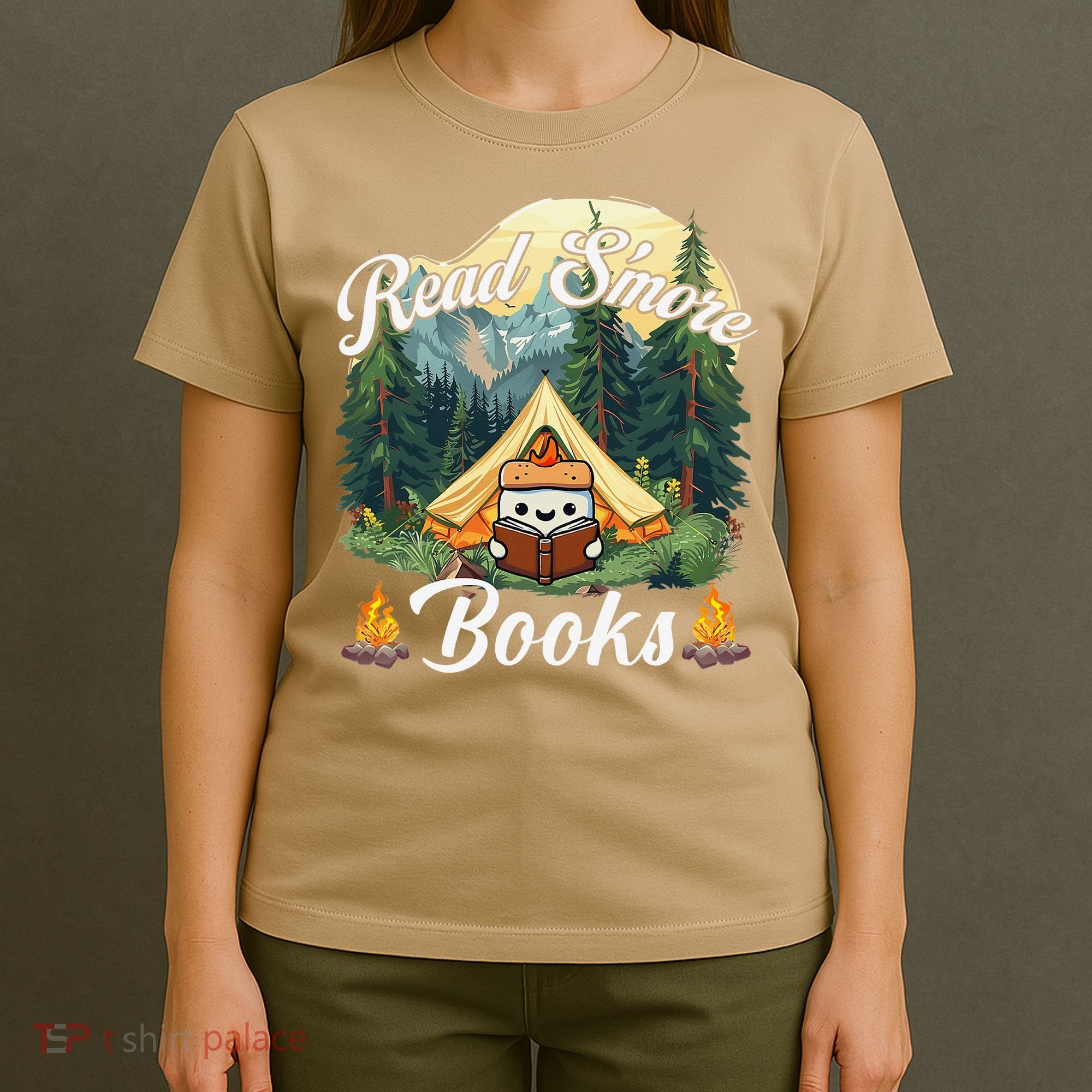 Women Read Smore Books Cute Campfire Outfit For Book Lover T-Shirt