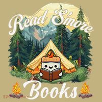 Women Read Smore Books Cute Campfire Outfit For Book Lover Mousepad thumb 1