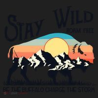 W4Mx Retro Stay Wild Roam Free The Buffalo Charge The Storm Women's Sweatshirt thumb 2