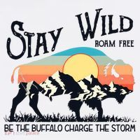 W4Mx Retro Stay Wild Roam Free The Buffalo Charge The Storm Long Sleeve Shirt thumb 2