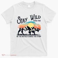 W4Mx Retro Stay Wild Roam Free The Buffalo Charge The Storm T-Shirt thumb 0