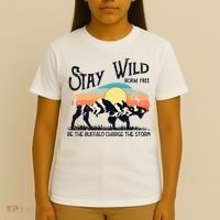 W4Mx Retro Stay Wild Roam Free The Buffalo Charge The Storm T-Shirt thumb 4