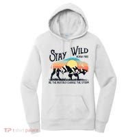 W4Mx Retro Stay Wild Roam Free The Buffalo Charge The Storm Women's Hoodie thumb 0