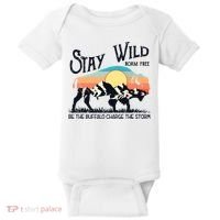 W4Mx Retro Stay Wild Roam Free The Buffalo Charge The Storm Baby Bodysuit thumb 0
