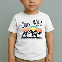 W4Mx Retro Stay Wild Roam Free The Buffalo Charge The Storm Toddler T-Shirt thumb 2