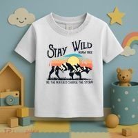 W4Mx Retro Stay Wild Roam Free The Buffalo Charge The Storm Toddler T-Shirt thumb 3
