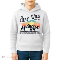 W4Mx Retro Stay Wild Roam Free The Buffalo Charge The Storm Kids Hoodie thumb 4