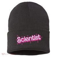 Women Retro Scientist Science Teacher Back To School Sustainable Knit Beanie thumb 0