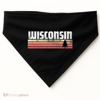 Wisconsin Retro Style 70s 80s 90s Home Gift USA-Made Doggie Bandana