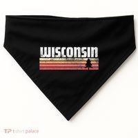 Wisconsin Retro Style 70s 80s 90s Home Gift USA-Made Doggie Bandana thumb 0
