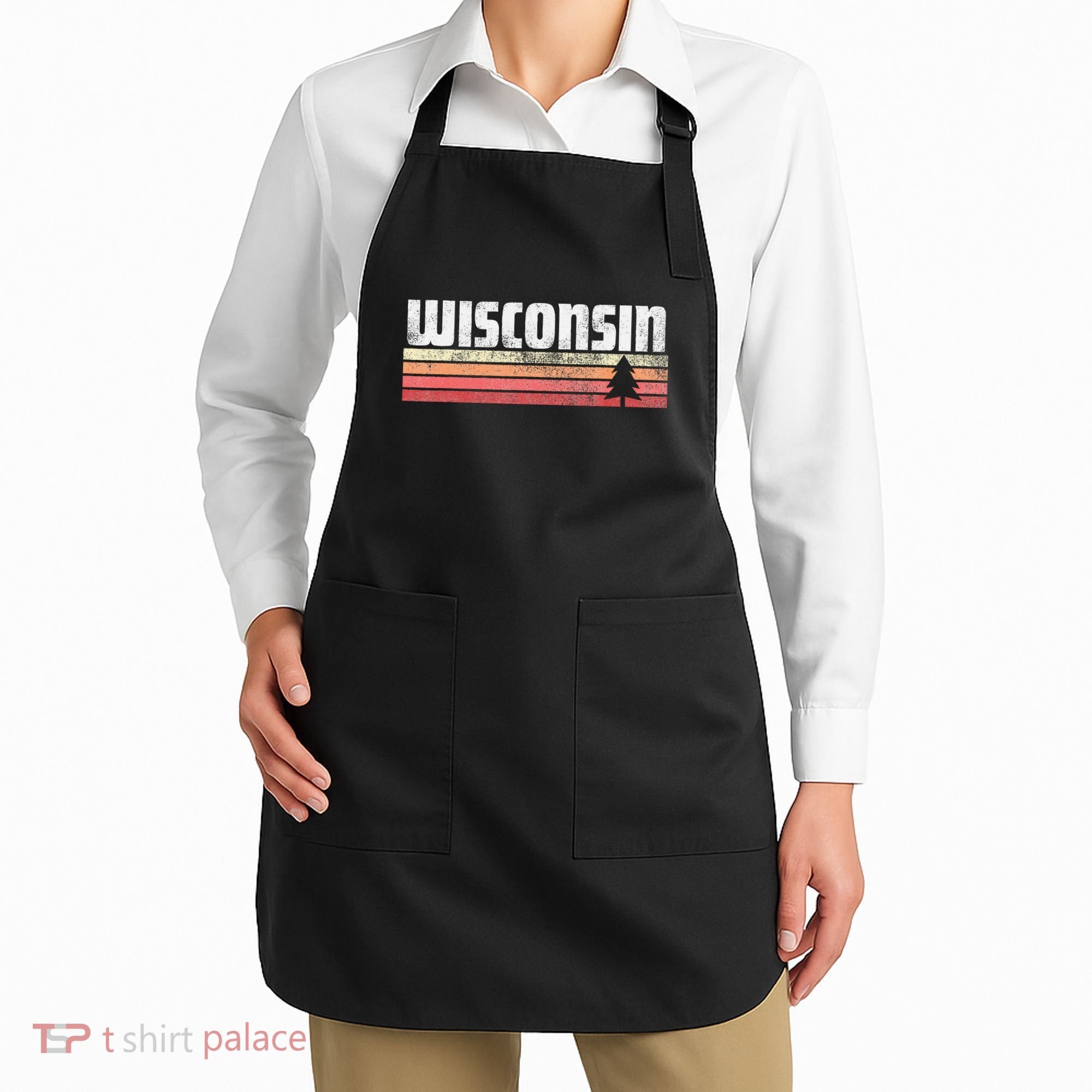 Wisconsin Retro Style 70s 80s 90s Home Gift Apron