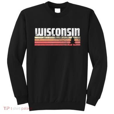 Wisconsin Retro Style 70s 80s 90s Home Gift Sweatshirt