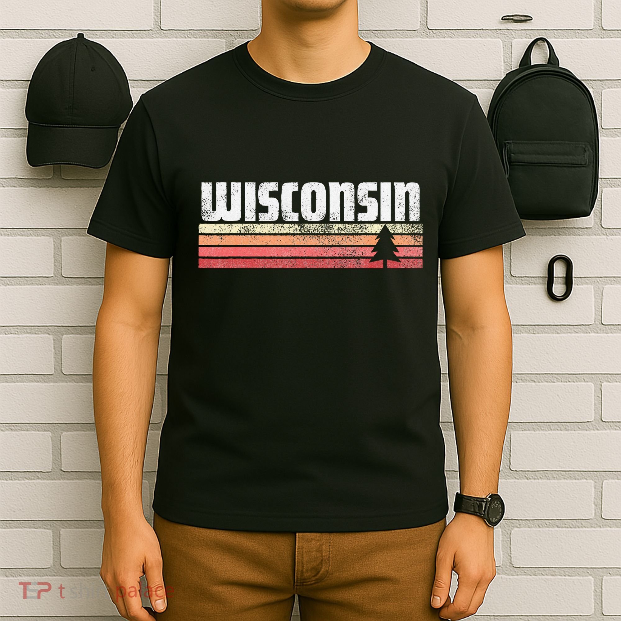 Wisconsin Retro Style 70s 80s 90s Home Gift T-Shirt