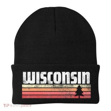 Wisconsin Retro Style 70s 80s 90s Home Gift Beanie