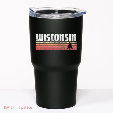 Wisconsin Retro Style 70s 80s 90s Home Gift Tumbler