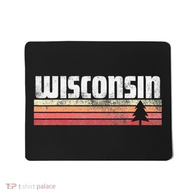 Wisconsin Retro Style 70s 80s 90s Home Gift Mousepad