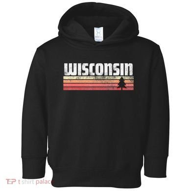 Wisconsin Retro Style 70s 80s 90s Home Gift Toddler Hoodie
