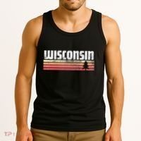 Wisconsin Retro Style 70s 80s 90s Home Gift Tank Top thumb 3